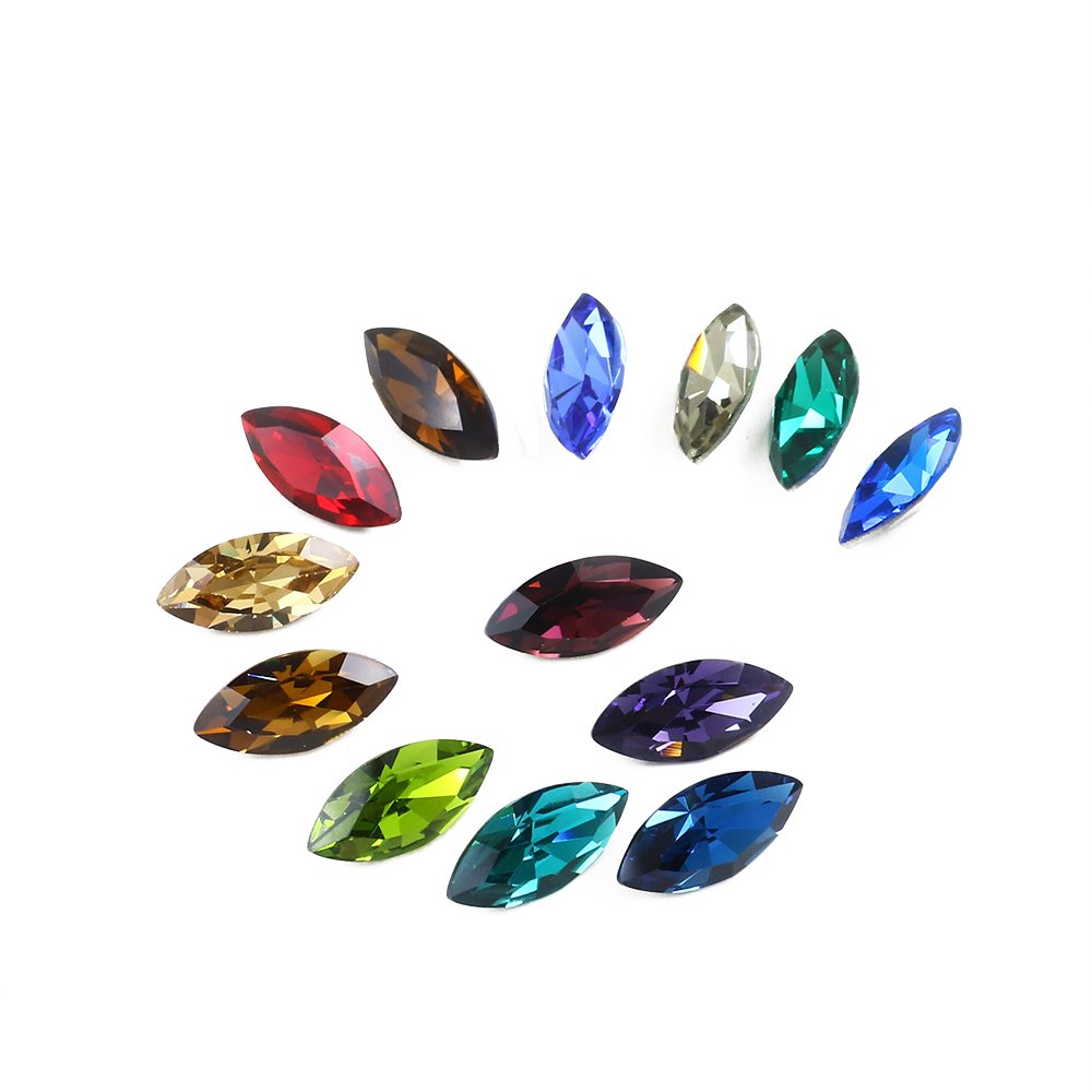 Dongzhou Navette shape glass rhinestones K9 crystal fancy stone wholesale lead-free crystal beads for jewelry diy accessories