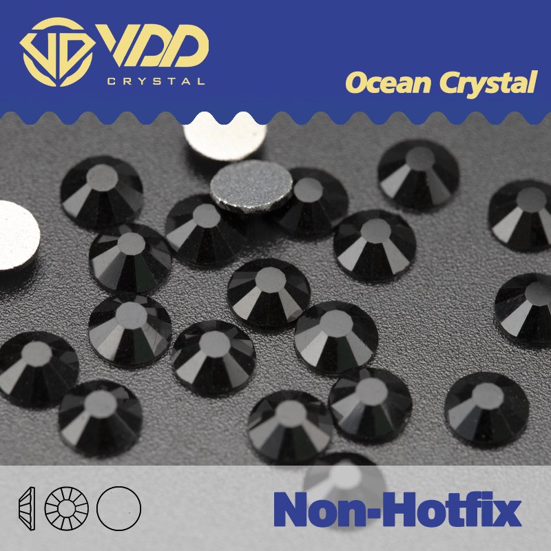 VDD 002 Jet Crystal Non Hotfix Rhinestones Nail Art Accessories Stones Wedding Dress Decoration Wholesale Nail Stickers Nail Art