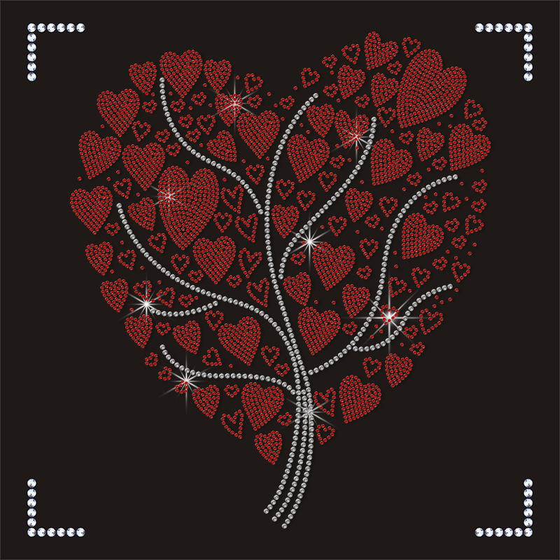 Custom 3D round Rhinestone Transfers Christmas Iron-On Patches with Heat Transfer Template