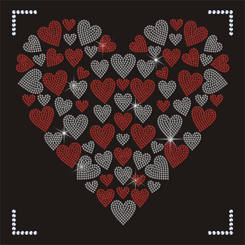 Custom 3D round Rhinestone Transfers Christmas Iron-On Patches with Heat Transfer Template