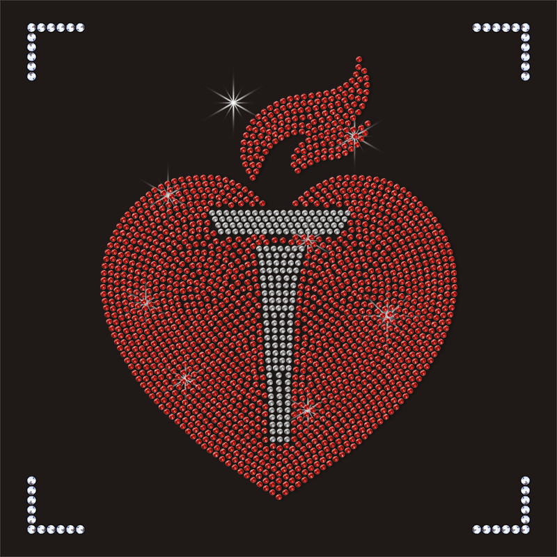 Custom 3D round Rhinestone Transfers Christmas Iron-On Patches with Heat Transfer Template