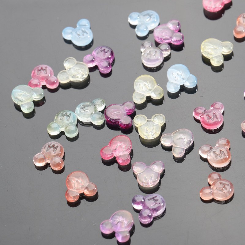 Carton Glass Nail Art Rhinestone Charms Bear Mouse Crystal Nails 3D Nails Accessories