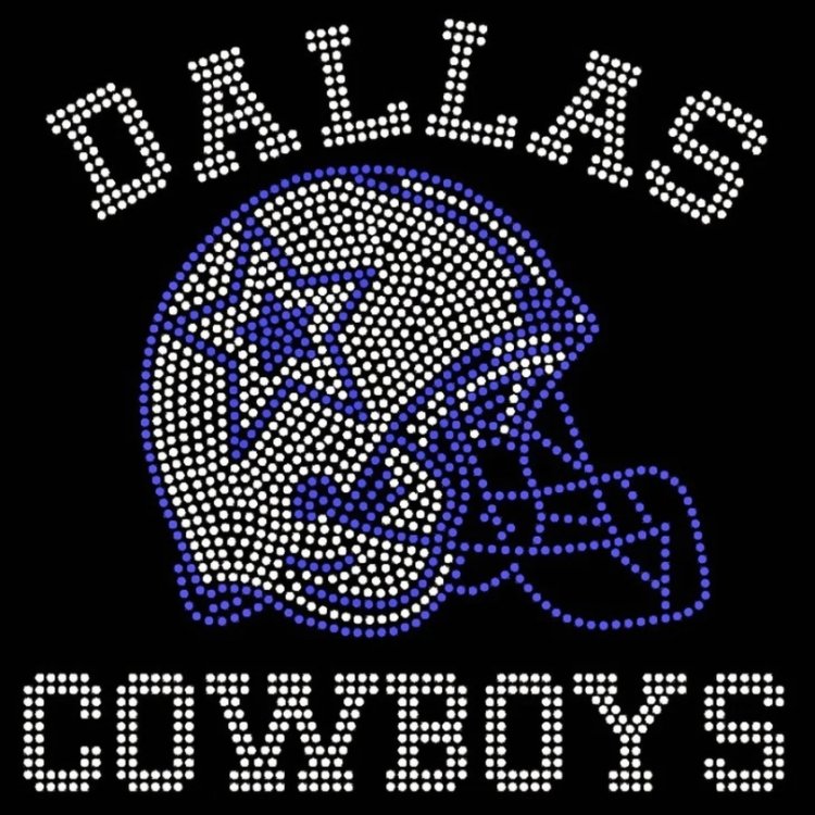 High Quality Custom Bling Rhinestone Heat Transfer Sale Shiny Sport Team Logo Iron on cowboy Motif