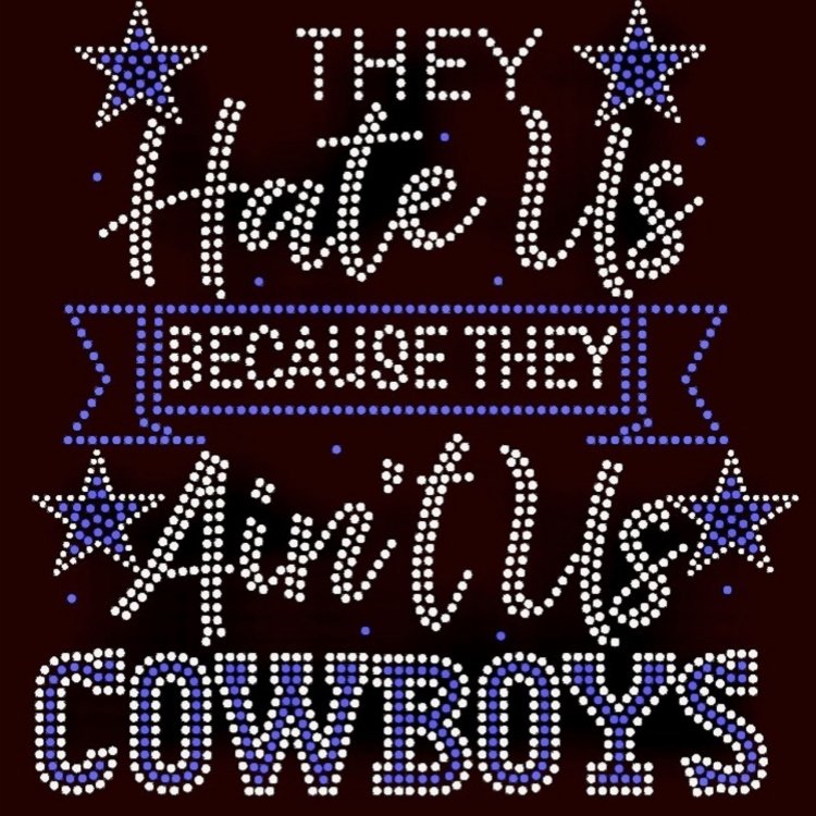 High Quality Custom Bling Rhinestone Heat Transfer Sale Shiny Sport Team Logo Iron on cowboy Motif