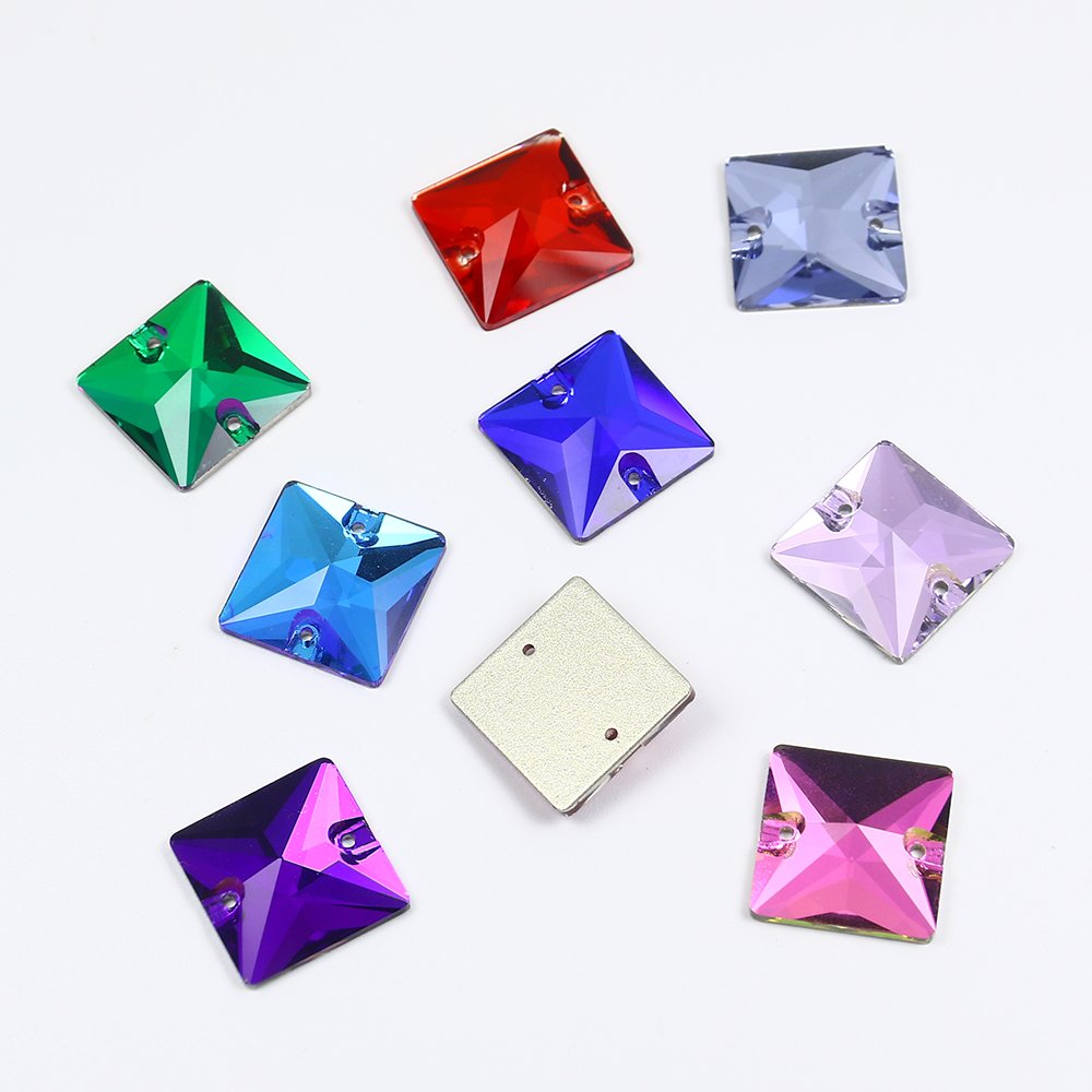 Dongzhou Square sew on crystals Flatback rhinestones wholesale lead-free crystal beads for garment shoes diy sewing accessories