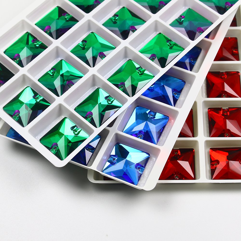 Dongzhou Square sew on crystals Flatback rhinestones wholesale lead-free crystal beads for garment shoes diy sewing accessories