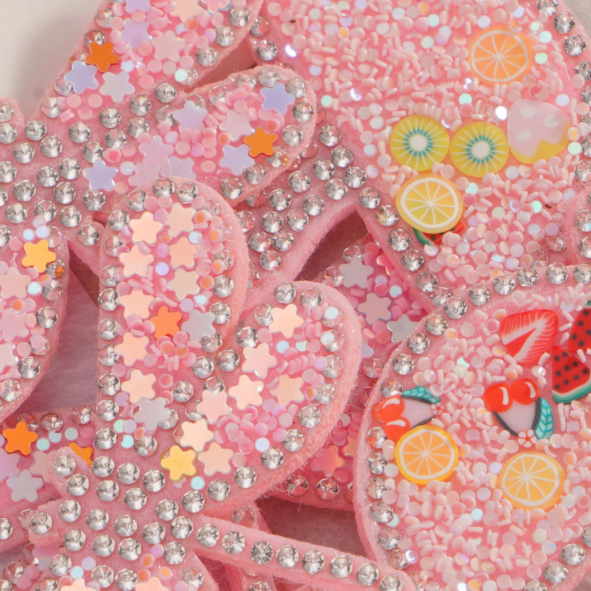 Customized design Rhinestone accessories gift Pink gift embroidery cloth accessory
