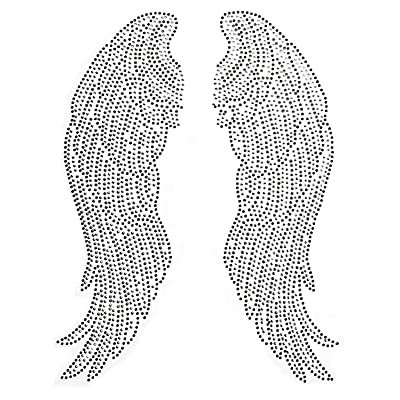 crystal wing rhinestone motif heat press rhinestone transfers pink angle wing rhinestone transfer custom