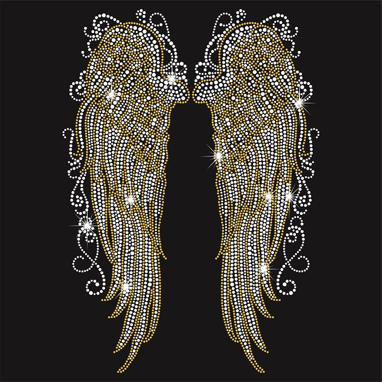 crystal wing rhinestone motif heat press rhinestone transfers pink angle wing rhinestone transfer custom