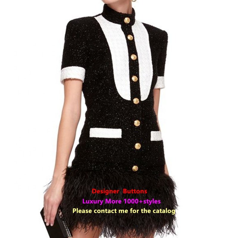 Washable brand luxury Designer Round rhinestones Metal shank buttons for shirt accessories