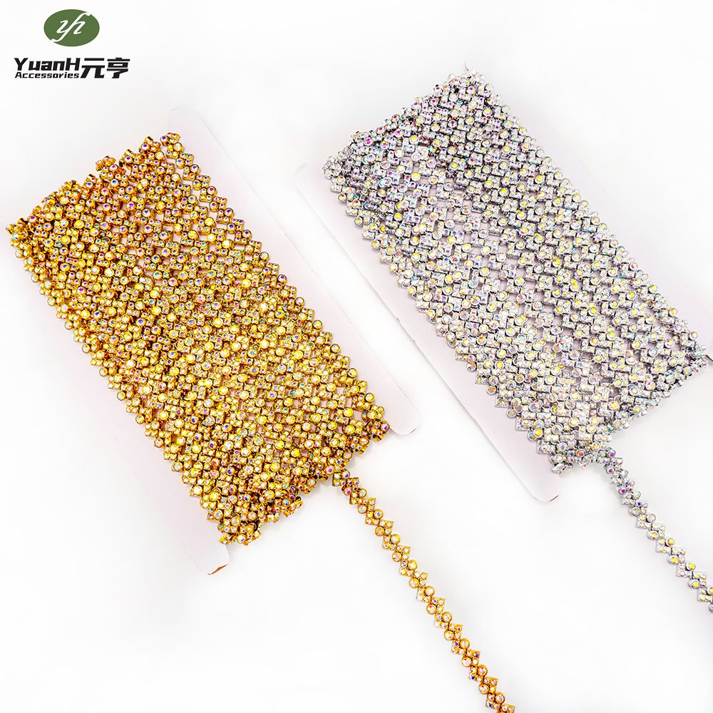 Best selling DIY shoes bags garment accessory 11mm plastic rhinestones chain acrylic trimming decorative