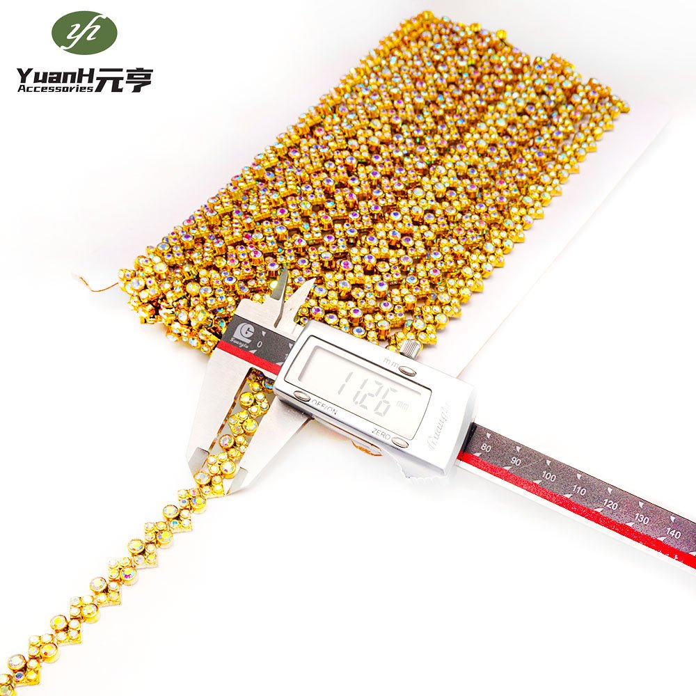 Best selling DIY shoes bags garment accessory 11mm plastic rhinestones chain acrylic trimming decorative