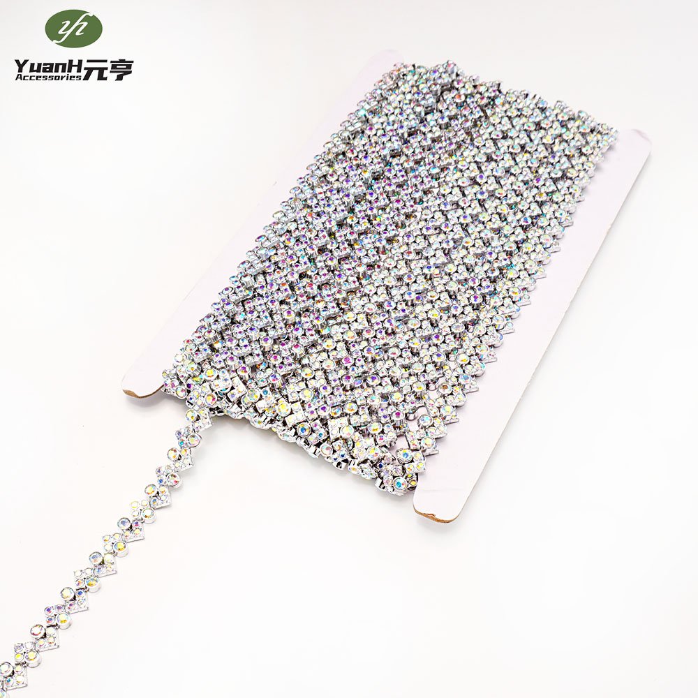 Best selling DIY shoes bags garment accessory 11mm plastic rhinestones chain acrylic trimming decorative