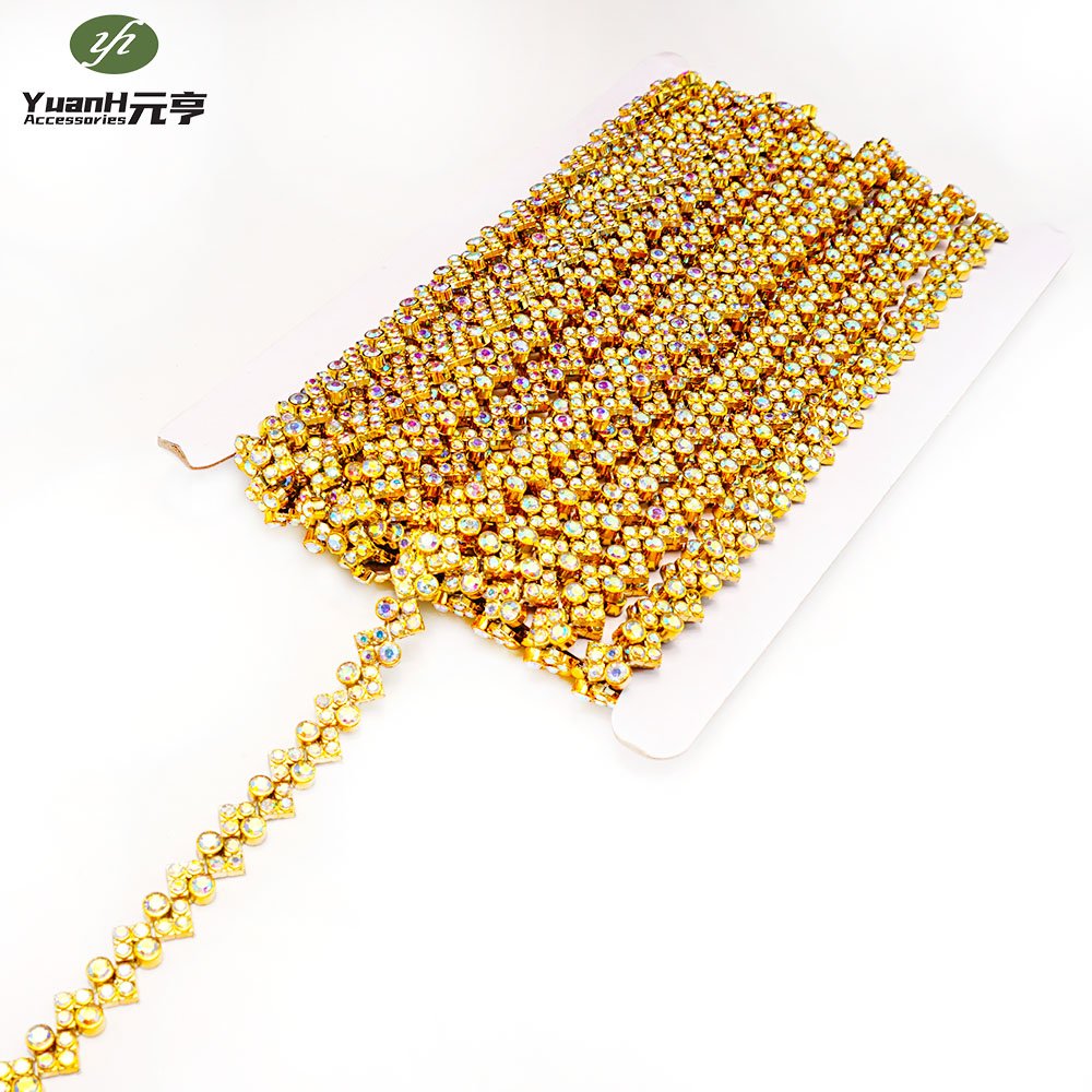 Best selling DIY shoes bags garment accessory 11mm plastic rhinestones chain acrylic trimming decorative