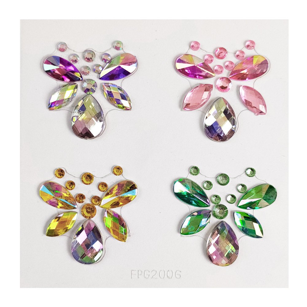 Hot sale makeup face stickers diamond paste stage makeup rhinestone face gem sticker light luxury crystal resin tattoo paste