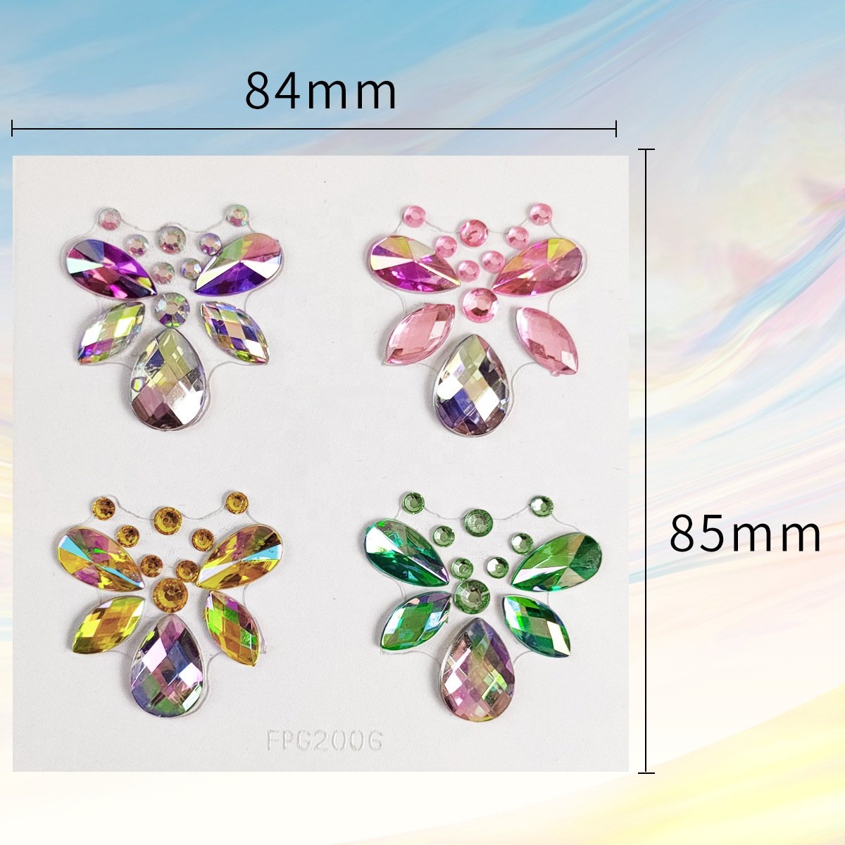 Hot sale makeup face stickers diamond paste stage makeup rhinestone face gem sticker light luxury crystal resin tattoo paste