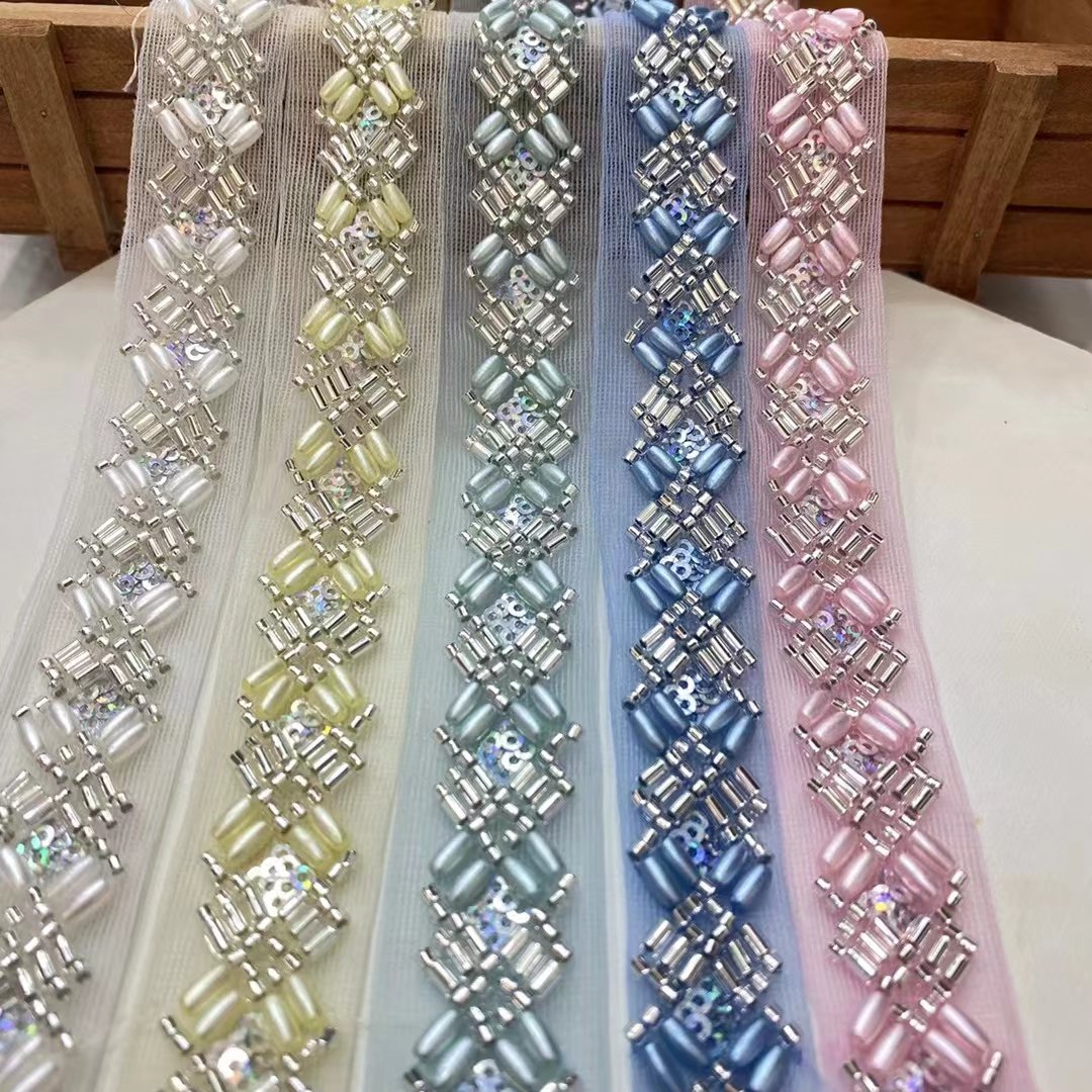 affninfty custom embroidery rhinestone shoe laces direct sales good price latest beaded lace tirm