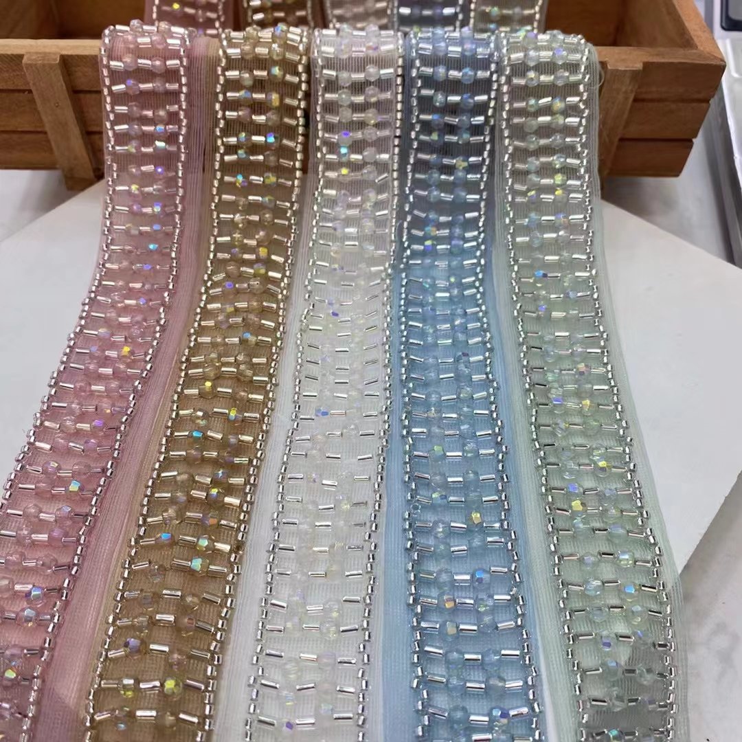 affninfty custom embroidery rhinestone shoe laces direct sales good price latest beaded lace tirm
