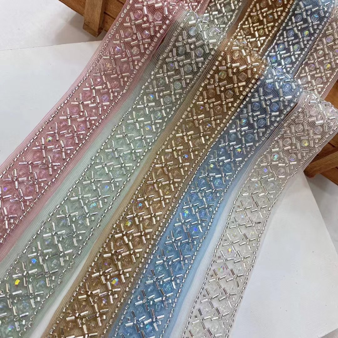 affninfty custom embroidery rhinestone shoe laces direct sales good price latest beaded lace tirm