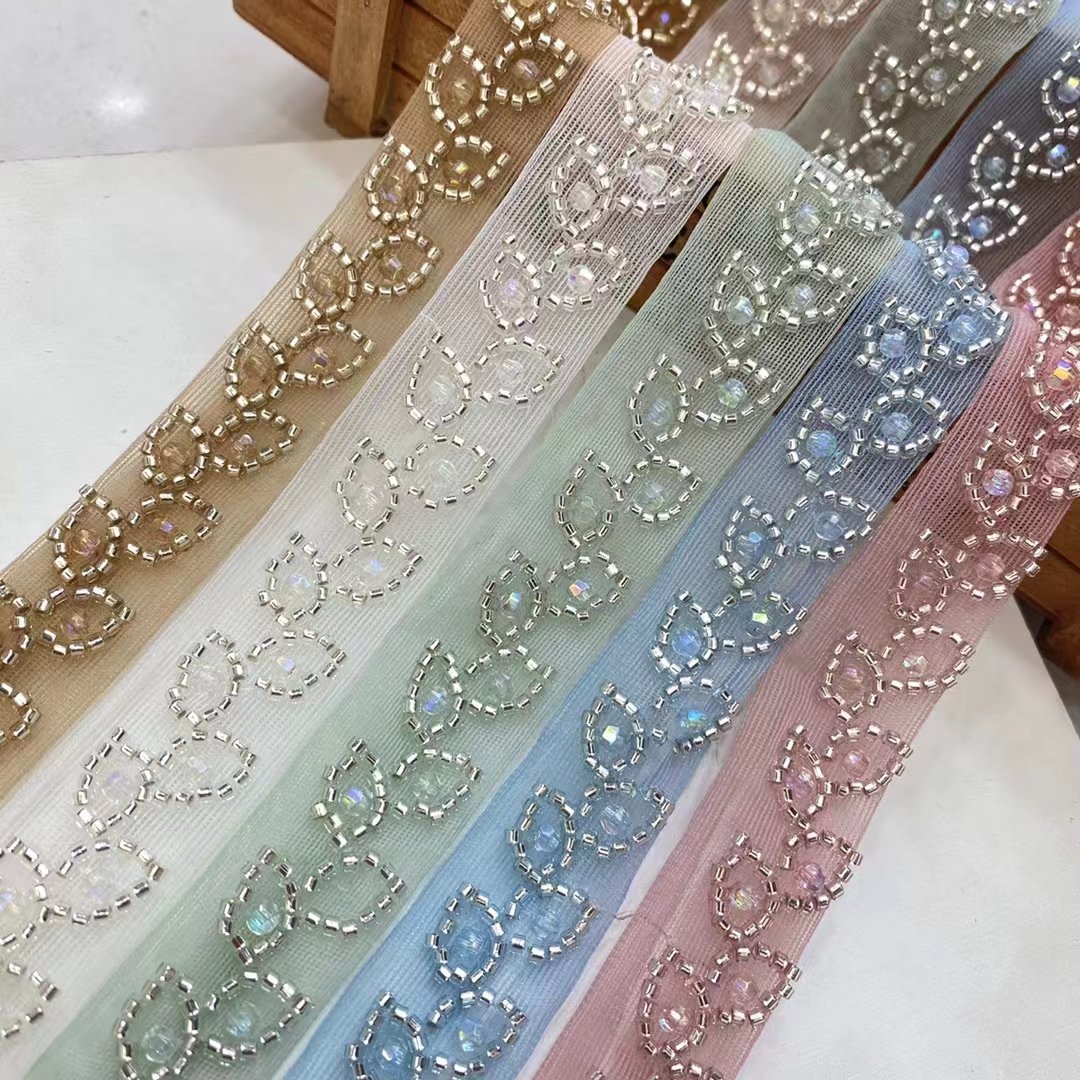affninfty custom embroidery rhinestone shoe laces direct sales good price latest beaded lace tirm