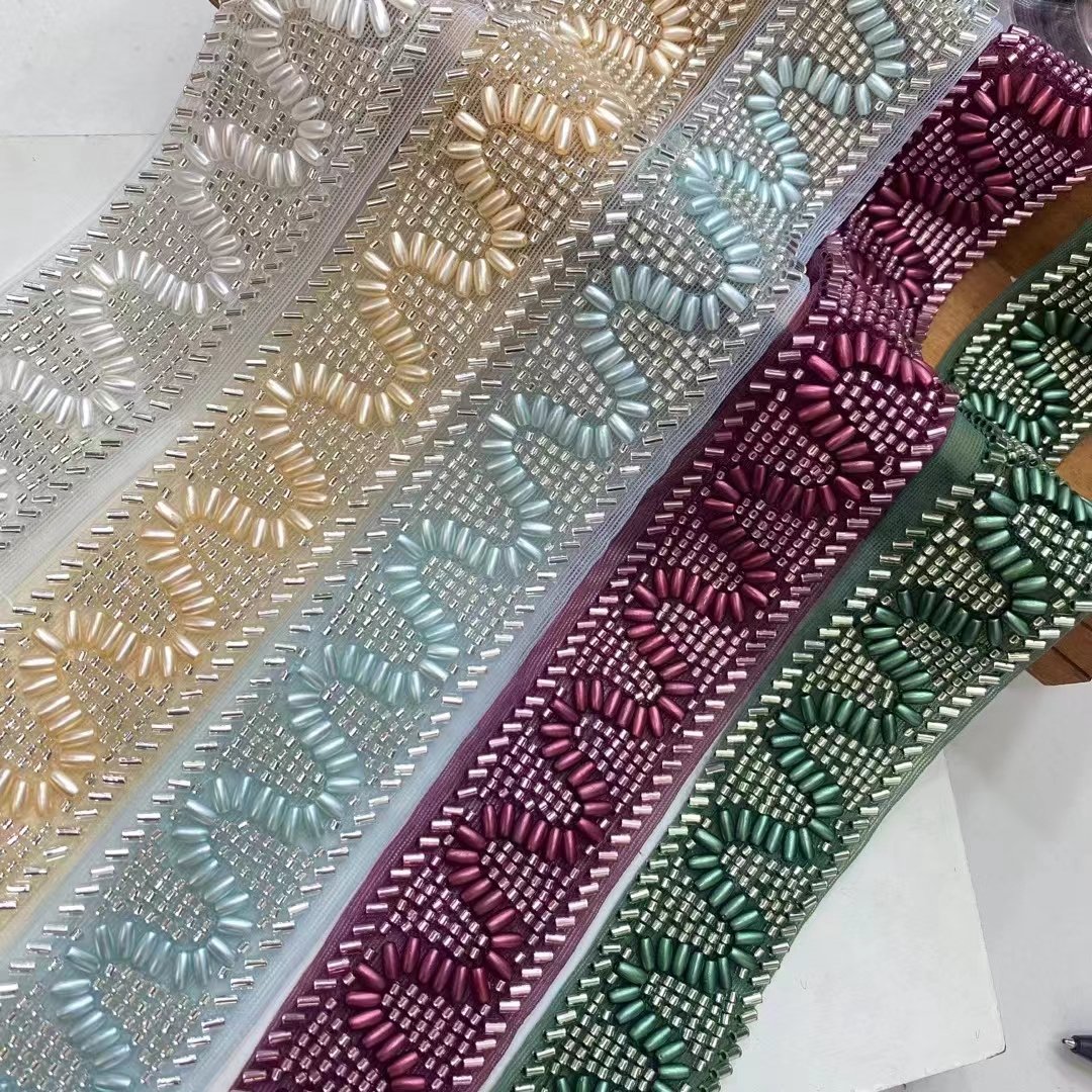affninfty custom embroidery rhinestone shoe laces direct sales good price latest beaded lace tirm