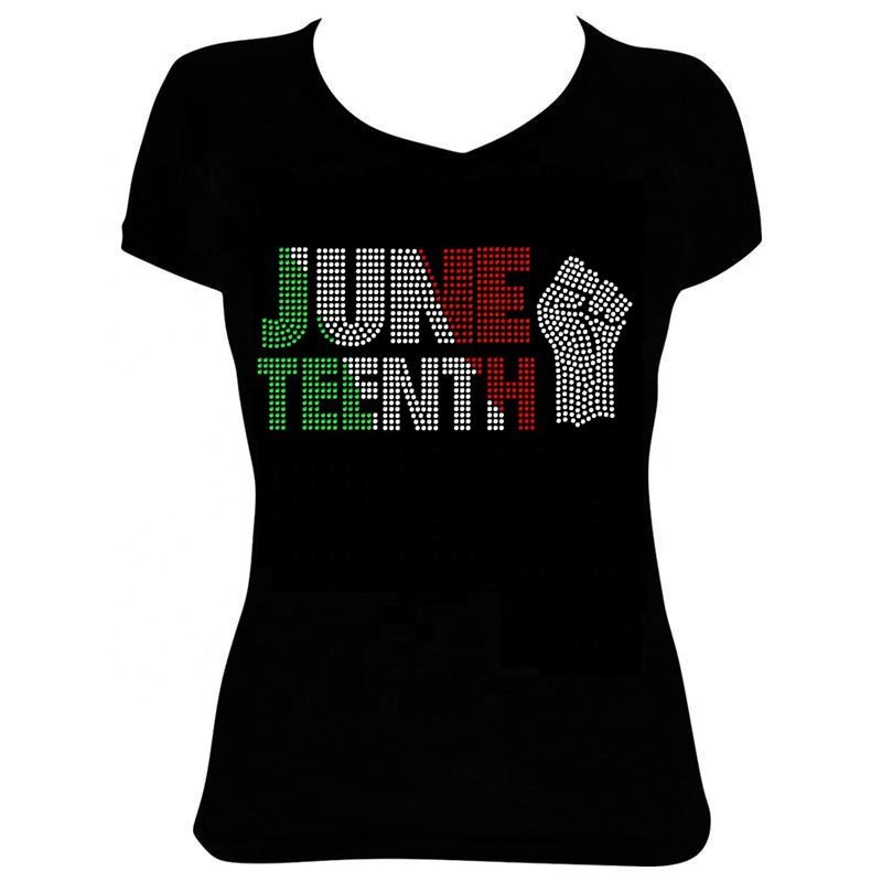 Custom Juneteenth Free-ish since 1865 Rhinestones Transfer Design motif or Hot fix Rhinestone Black History Heat Transfer