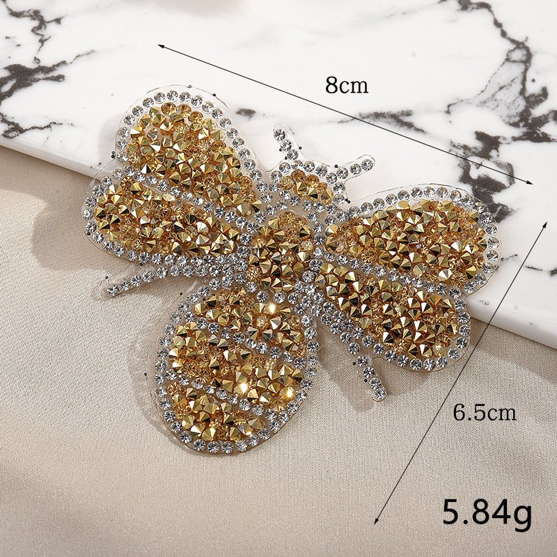 Bee Patches Luxury Hox Fix Rhinestone Heat Patches Iron on Cute Animals Designer Beaded Bling Colorful DIY Bee Patches for Kids