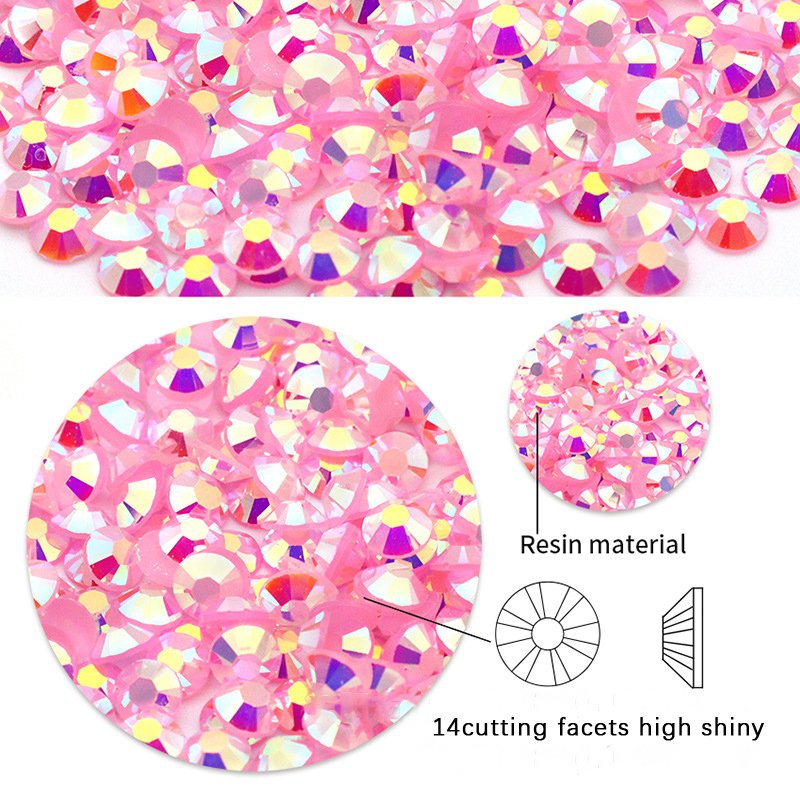 Wholesale Verified Supplier Small Package Non-hotfix Rhinestones Resin Jelly Rhinestone 2mm 3mm 4mm 5mm 6mm for 6mm Shoes 2 Bags