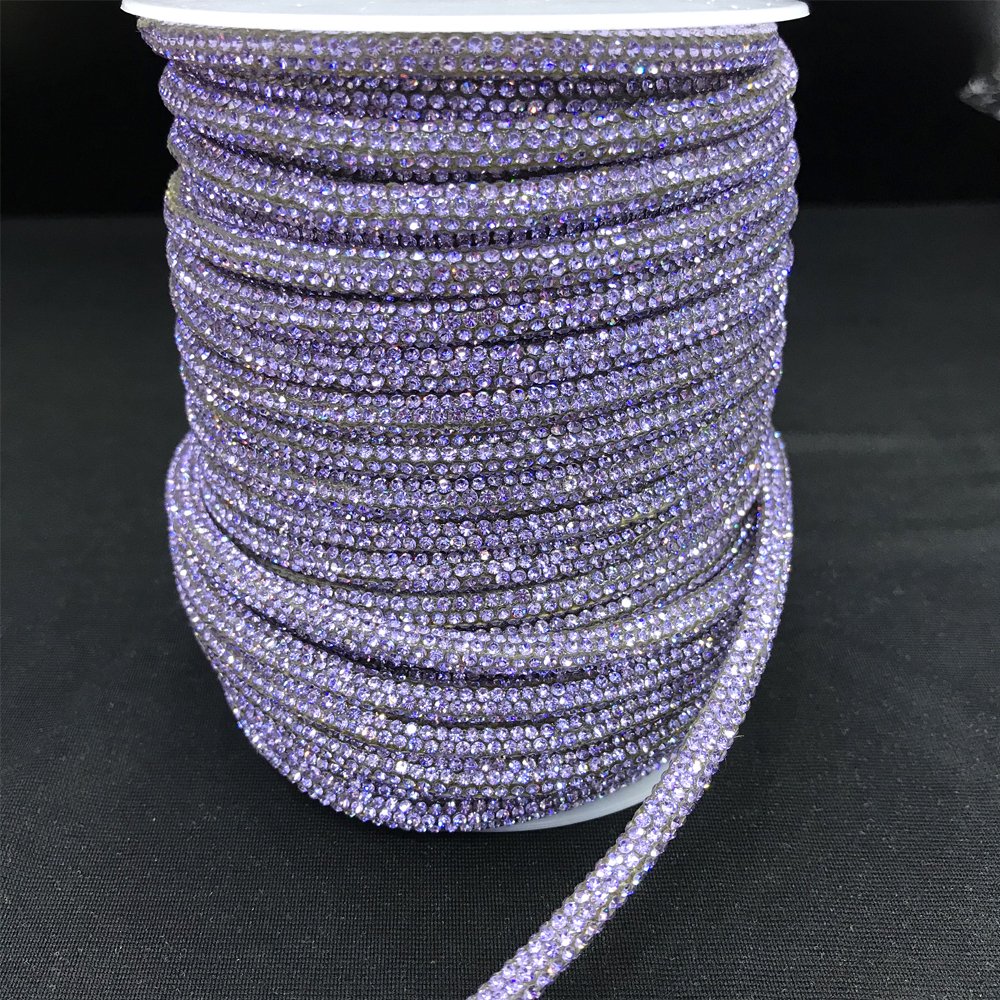 Free samples Hot selling shiny DIY rhinestone accessories round tube crystal 3.5mm rhinestone rope
