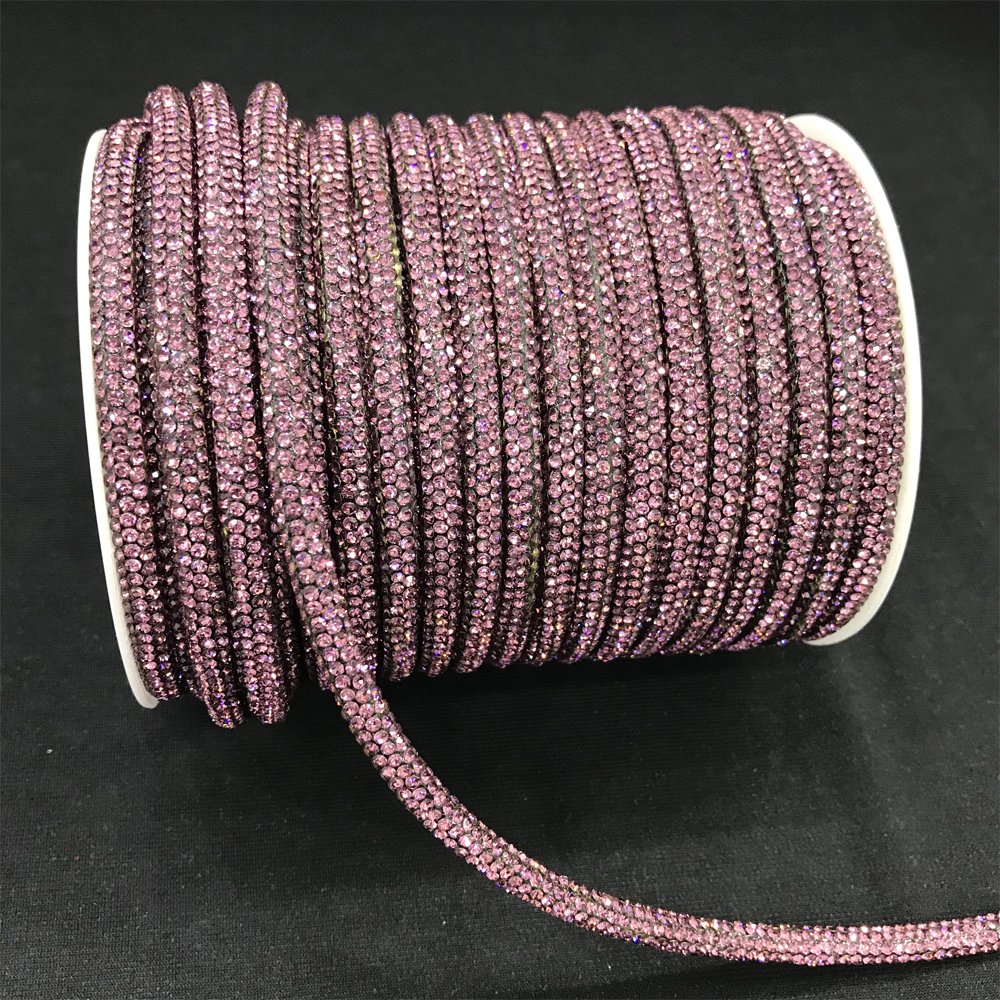 Free samples Hot selling shiny DIY rhinestone accessories round tube crystal 3.5mm rhinestone rope
