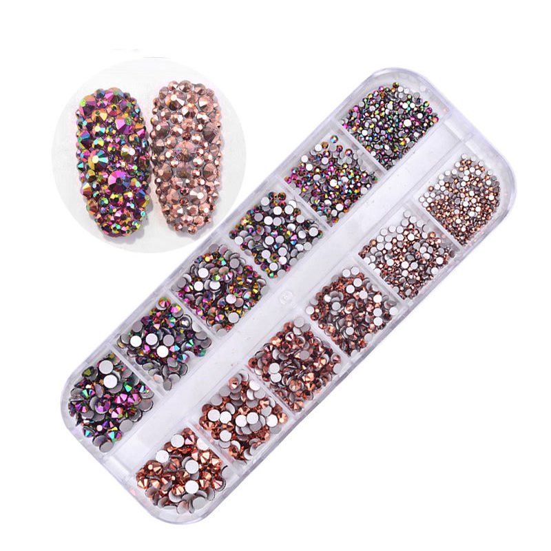 Honor of crystal 3d Design Transfer Design Decorations Mixed Size Custom Nail Rhinestone Boxes New Design Nail Rhinestones