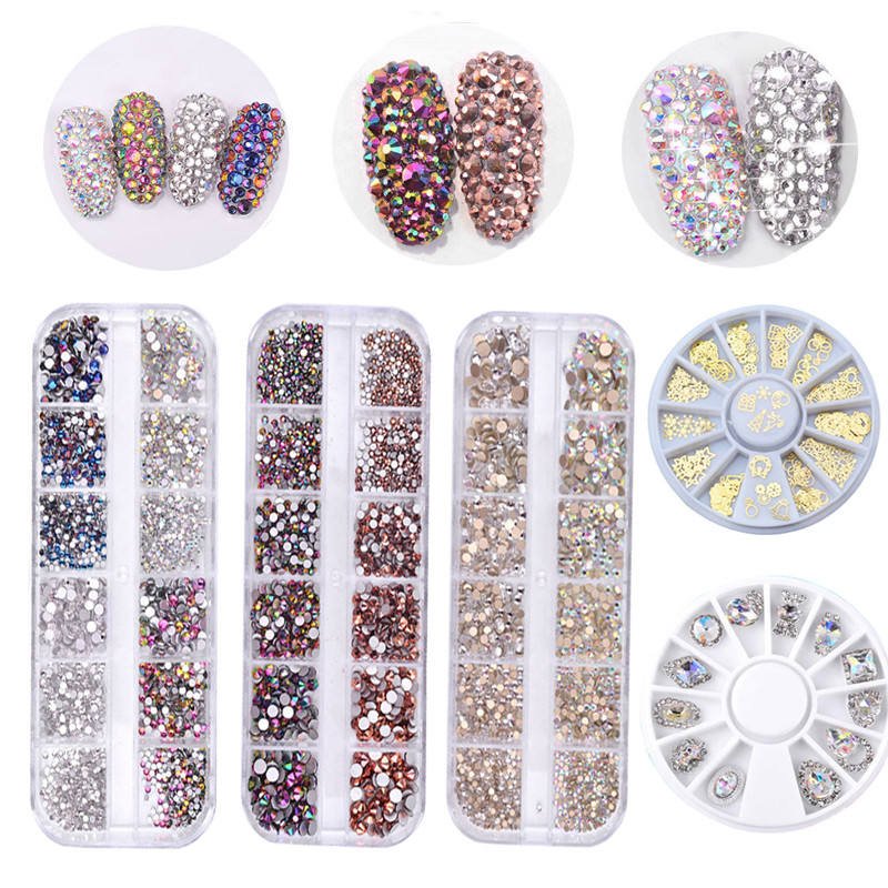 Honor of crystal 3d Design Transfer Design Decorations Mixed Size Custom Nail Rhinestone Boxes New Design Nail Rhinestones