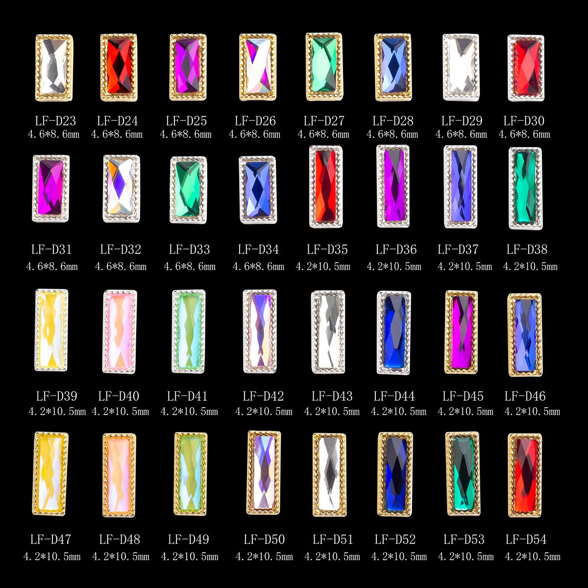 Nail metal strip diamond AB crystal jewelry nail decoration 3D DIY alloy rhinestone flat-back shiny designer charms for nails