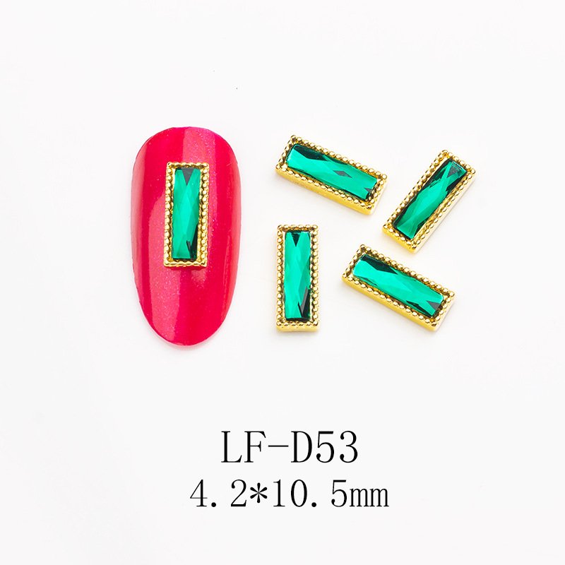 Nail metal strip diamond AB crystal jewelry nail decoration 3D DIY alloy rhinestone flat-back shiny designer charms for nails