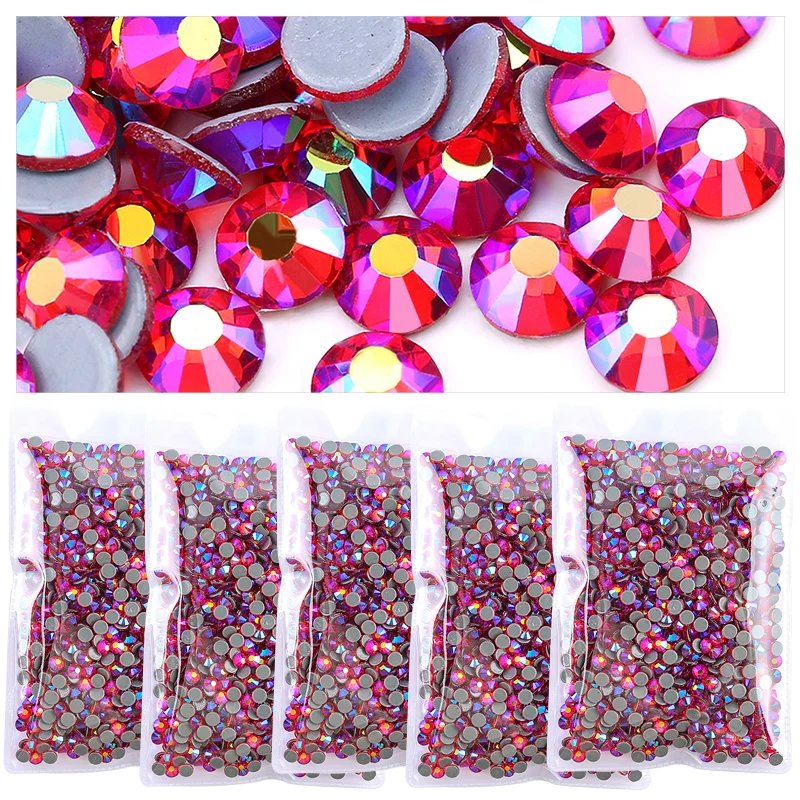 AB Color SS6 SS8 SS10 SS12 SS16 SS20 Flat Back Glass Hotfix rhinestones Hot Melt Glue For Dress & Dance Costume Decoration