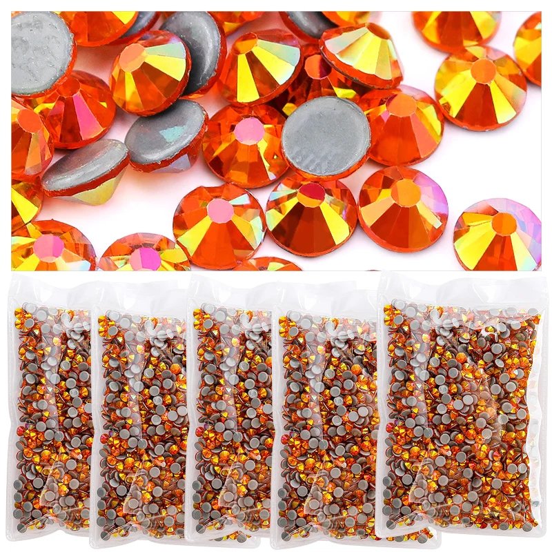 AB Color SS6 SS8 SS10 SS12 SS16 SS20 Flat Back Glass Hotfix rhinestones Hot Melt Glue For Dress & Dance Costume Decoration