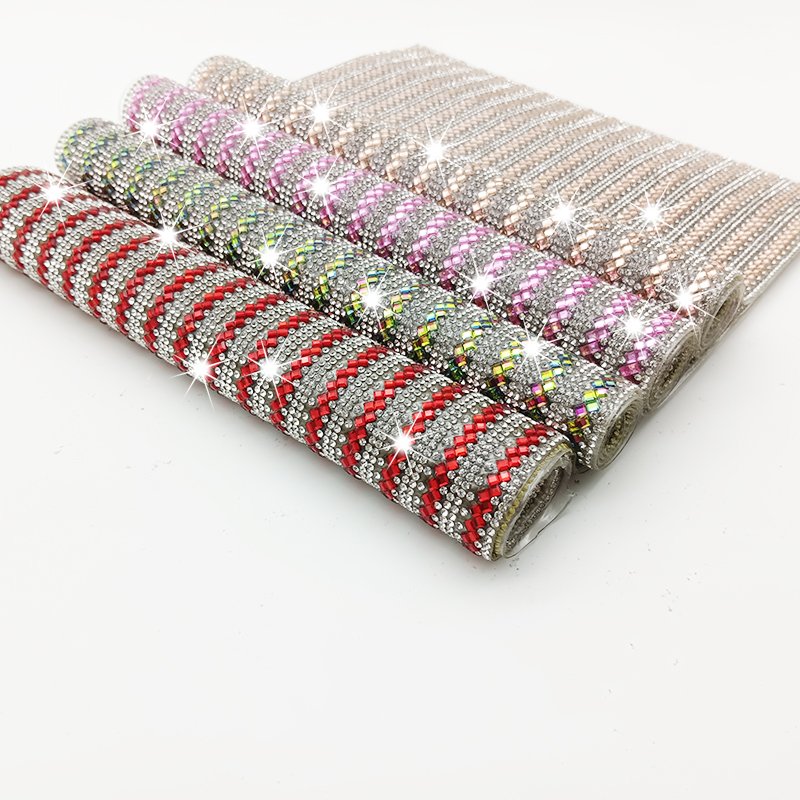 Hot Fix Melt Glue Trimming Sheet Evening Dress Fabric Hot Sale Tongshin Rhinestone DIY Iron with Rhinestones Crystal Sheet