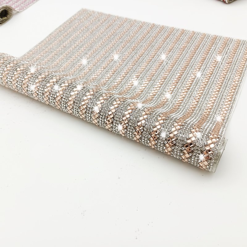 Hot Fix Melt Glue Trimming Sheet Evening Dress Fabric Hot Sale Tongshin Rhinestone DIY Iron with Rhinestones Crystal Sheet