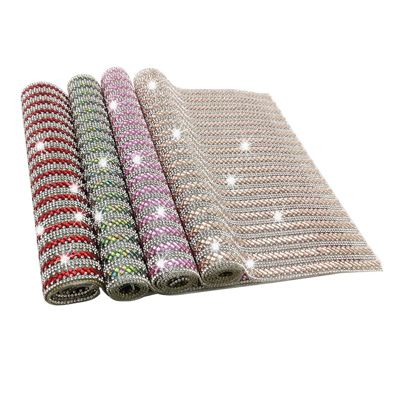 Hot Fix Melt Glue Trimming Sheet Evening Dress Fabric Hot Sale Tongshin Rhinestone DIY Iron with Rhinestones Crystal Sheet