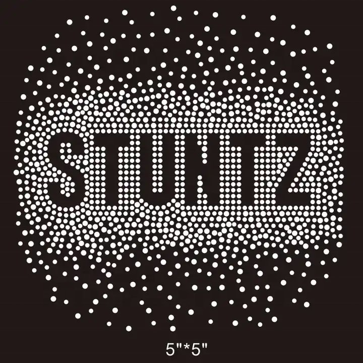 Sparkle Clear crystal iron on rhinestone heat transfers custom Old English font words rhinestone designs for clothes