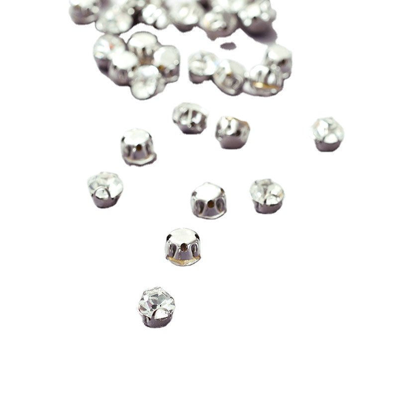 sewing on ear cup base round crystal rhinestones for bridal veil