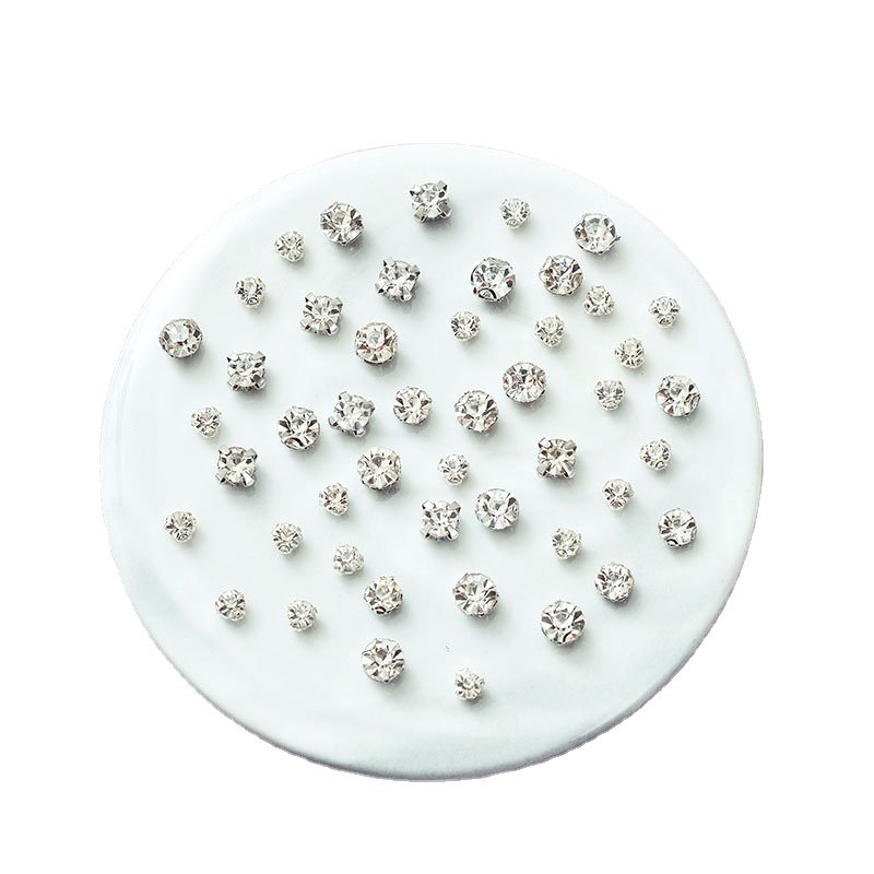 sewing on ear cup base round crystal rhinestones for bridal veil