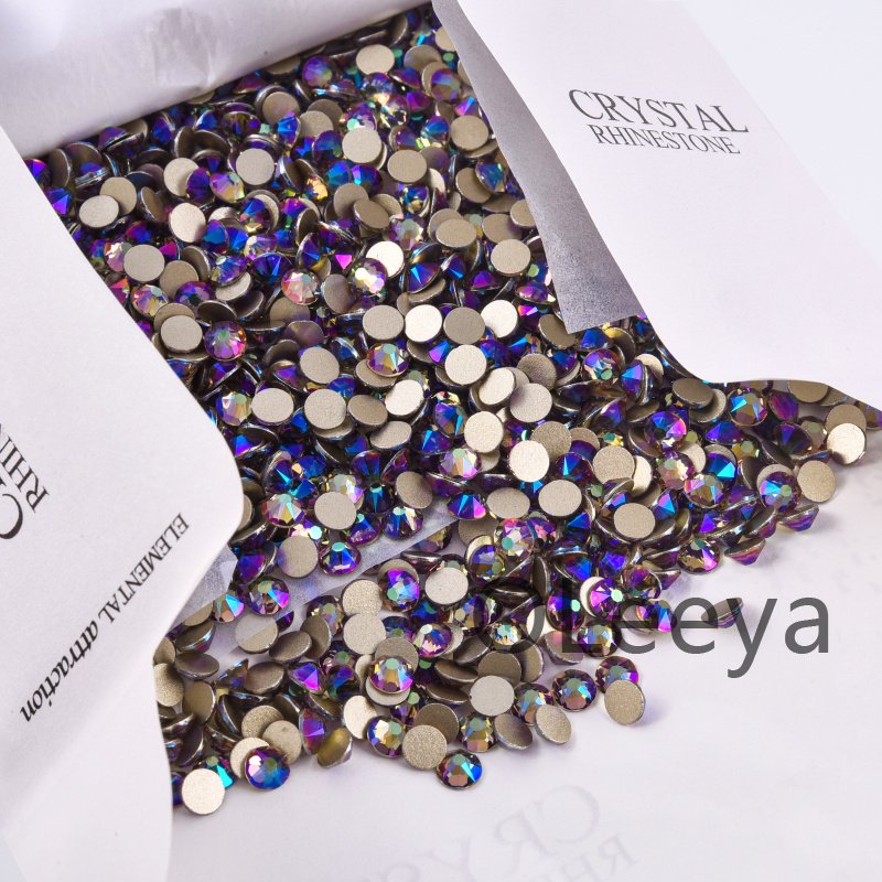 Oleeya Premium Glass 16 cut Gold Base Non Hot Fix Rhinestones Rhinestones Crystal Strass Rhinestone for Tumblers Bikini Dresses
