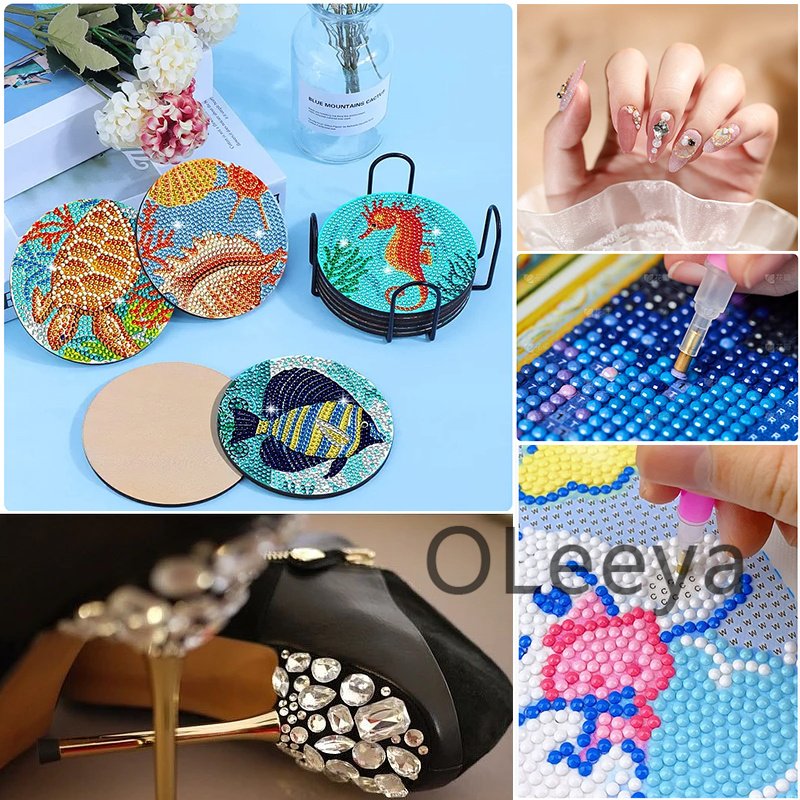 Oleeya Premium Glass 16 cut Gold Base Non Hot Fix Rhinestones Rhinestones Crystal Strass Rhinestone for Tumblers Bikini Dresses