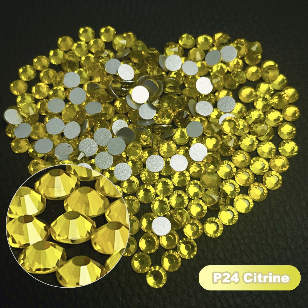 Yantuo Supplier high quality Nail Art Rhinestones citrine Non Hot Fix Glass Strass wholesale glass Rhinestones Loose