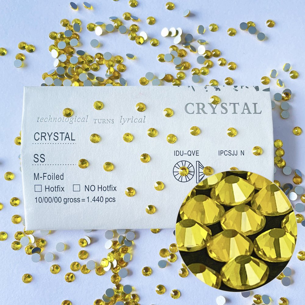Yantuo Supplier high quality Nail Art Rhinestones citrine Non Hot Fix Glass Strass wholesale glass Rhinestones Loose
