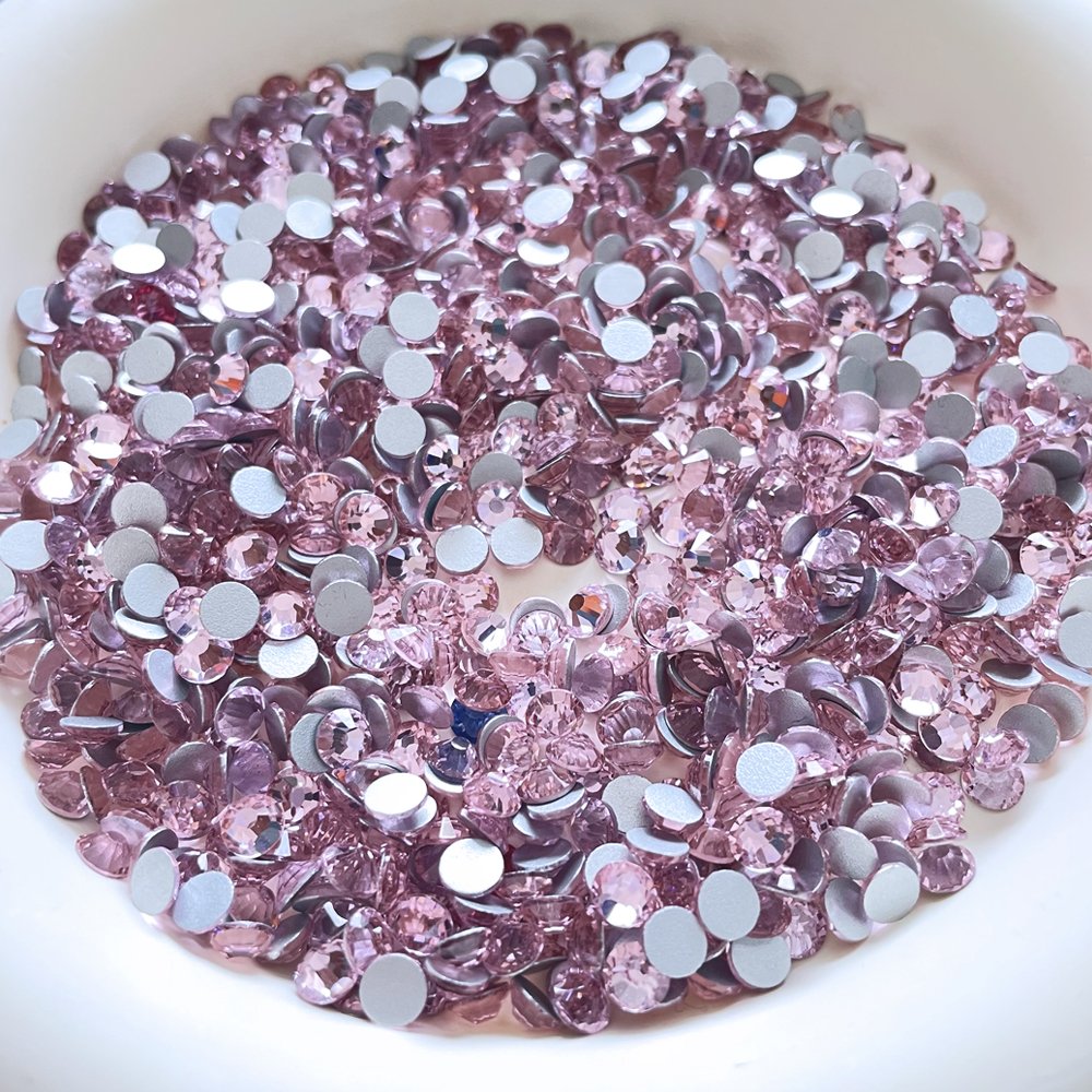 High Quality LT Rose Glass Rhinestones Flatback Plastic Nail Art Clothing Accessories Glue Shoe Bag Decor SS3-SS30Size-Wholesale