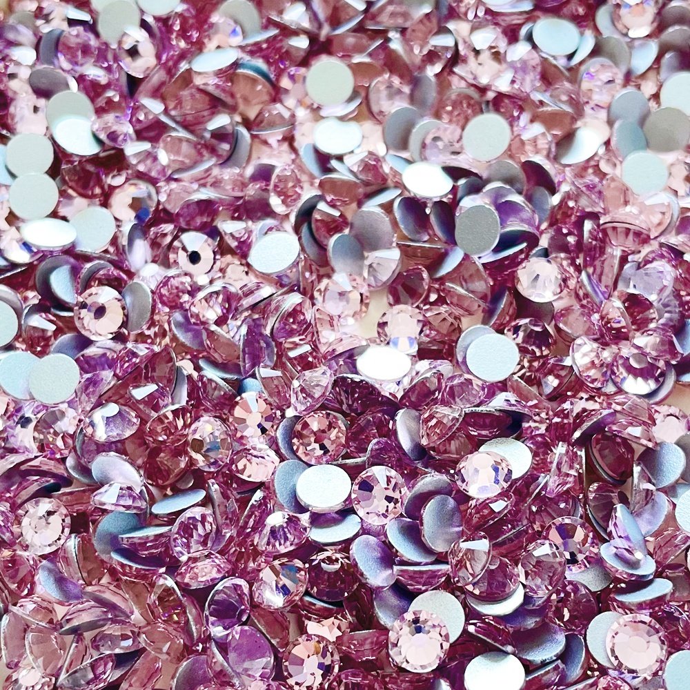 High Quality LT Rose Glass Rhinestones Flatback Plastic Nail Art Clothing Accessories Glue Shoe Bag Decor SS3-SS30Size-Wholesale