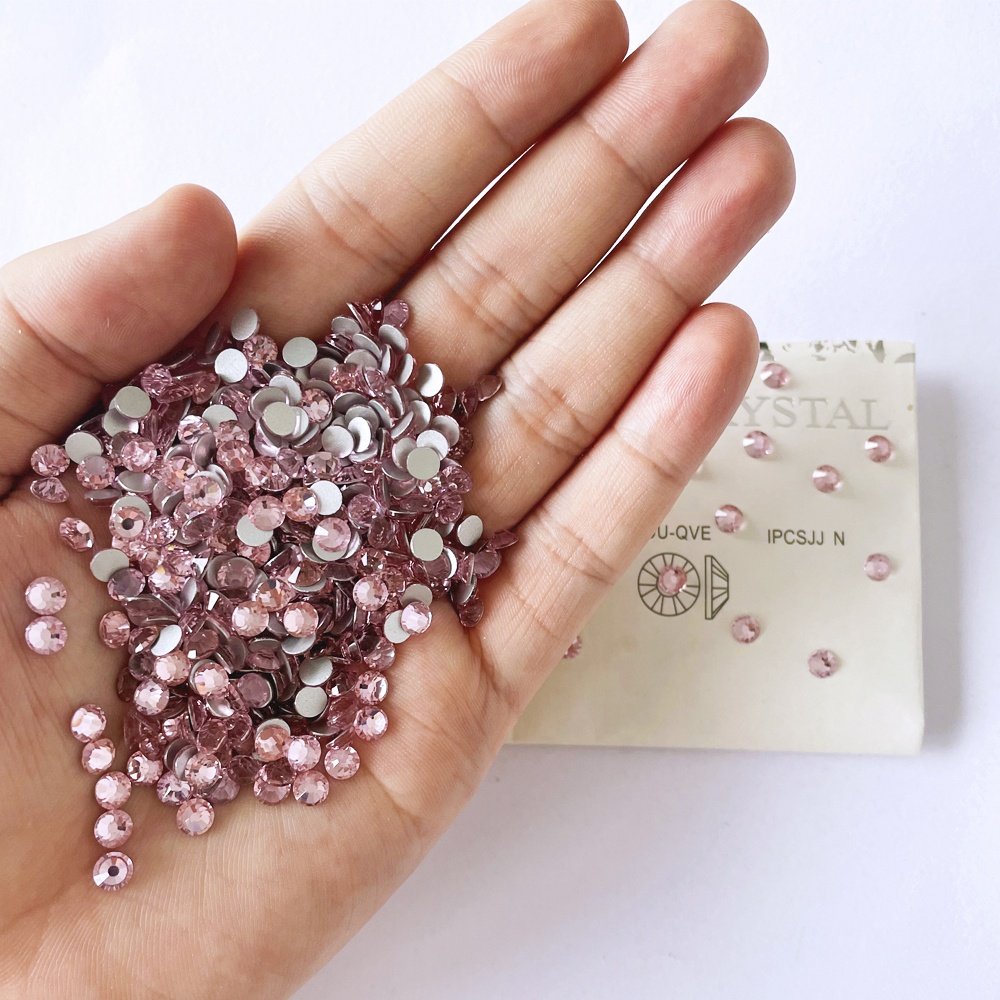 High Quality LT Rose Glass Rhinestones Flatback Plastic Nail Art Clothing Accessories Glue Shoe Bag Decor SS3-SS30Size-Wholesale