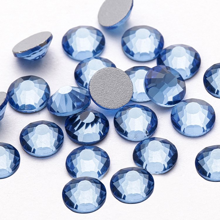 Wholesale SS3-SS30 Sapphire Glass Stone Flat Back Cold Fixation Non Hot Fix Crystal Rhinestone For Women